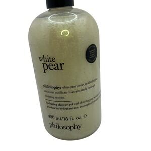 Philosophy White Pear Hydrating Shower Gel Bubble Bath Shampoo 16 oz